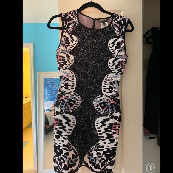 BCBG Audrie butterfly jacquard bodycon dress - Picture 2 of 6